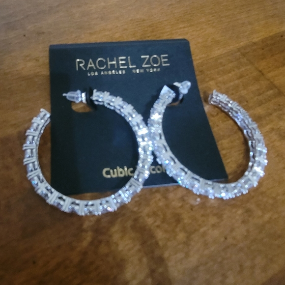 Rachel Zoe Jewelry - Rachel Zoe CZ studded Hoops